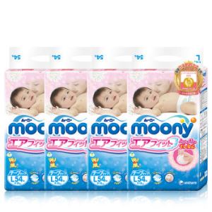 moony 尤妮佳 婴儿纸尿裤 L54片*4件