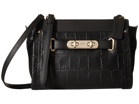 COACH 蔻驰 Embossed Croc Swagger Wristlet 女士斜挎包