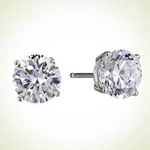 Amazon.com：Platinum-Plated Sterling Silver 锆石耳钉