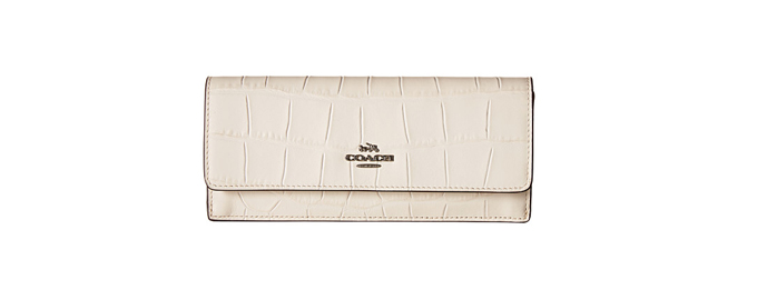 COACH Embossed Croc Soft 真皮长款钱包