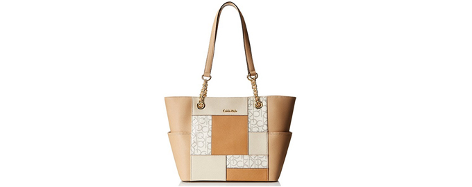 Calvin Klein Saffiano and Monogram 真皮手提包