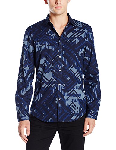 Calvin Klein Geometeric Camo男士长袖衬衫