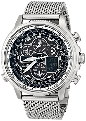 CITIZEN 西铁城 JY8030-83E 男款光动能腕表 钢链版（5局电波、双显、计时）