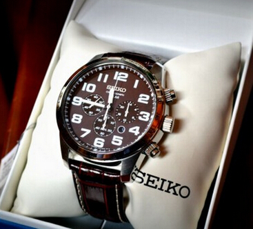 SEIKO 精工 SSC227三眼计时太阳能男表