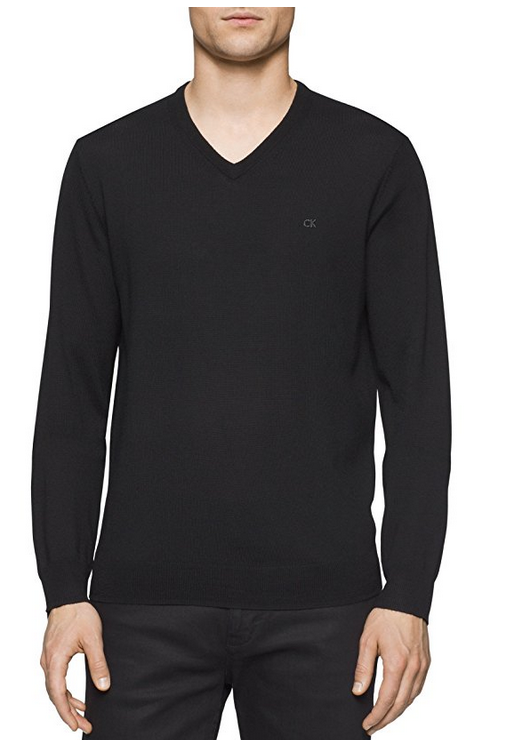 多色款！Calvin Klein 100%纯美利奴羊毛男士针织衫 V领/圆领