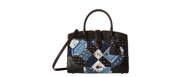 海报款！COACH Canyon Quilt Denim Mercer 30 手提斜跨包