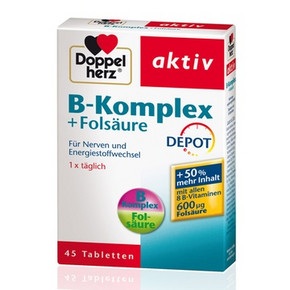 Doppelherz 双心 天然VB族+叶酸营养片 45片