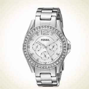 Amazon.com：Fossil ES3202 精美水钻多功能时装女表