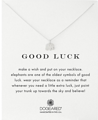 DOGEARED Reminder Good Luck 小象锁骨项链