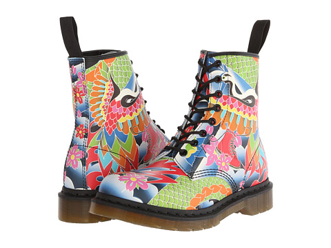 UK3码！Dr. Martens 女士8孔系带真皮印花马丁靴