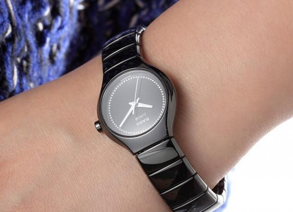 RADO 雷达 真系列 R27655732女士陶瓷镶钻手表