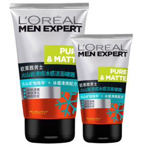 LOREAL 欧莱雅 男士火山岩清痘冰感洁面啫喱 100ml+50ml