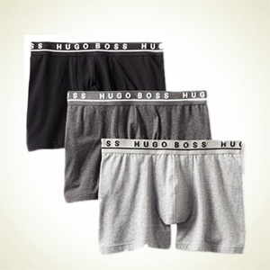Amazon.com：HUGO BOSS 弹力棉 Cyclist 男Boxer平角内裤 3条装