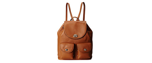 COACH Refined Pebble Leather Turnlock 双肩包