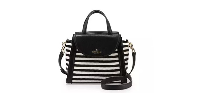kate spade 小号黑白条纹 adrien 斜挎包