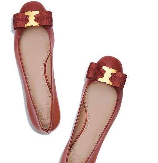 16年新款！Tory Burch 托里·伯奇 女士真皮芭蕾平底鞋