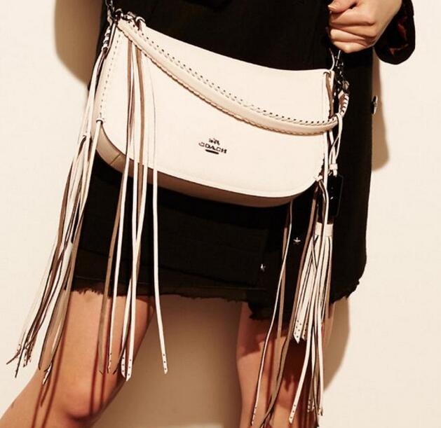COACH 蔻驰 Fringe Chelsea Crossbody 女士真皮流苏斜挎包
