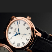 Glashutte 格拉苏蒂  Senator参议员系列 玫瑰金鳄鱼皮表带男表 $6995（约49140元）