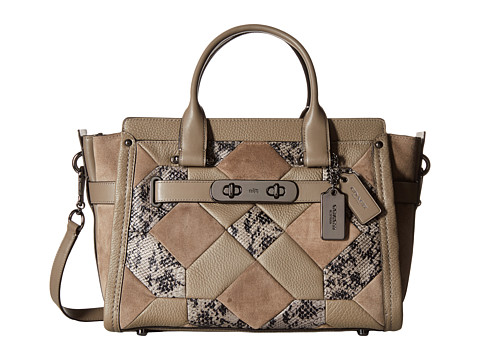 国内￥3750！COACH 蔻驰 女士真皮拼色压花单肩手提包