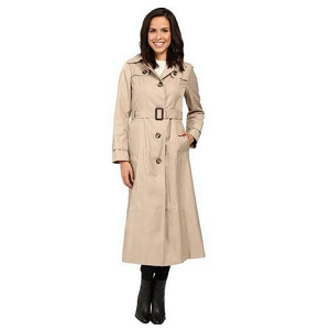 London Fog Hooded Single Breasted Trench 女士风衣