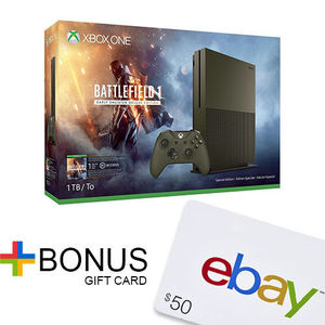 Xbox One S 1 TB - 战地1同捆 + $50 eBay 礼卡