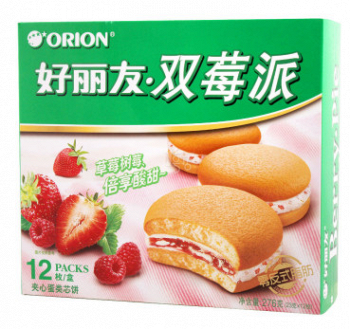 1号店超市 Orion 好丽友 双莓派夹心蛋类芯饼 12枚 276g*2盒