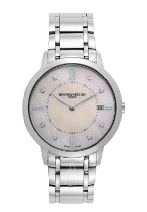 独家！名仕 Classima Executives 系列镶钻典雅珍珠母贝瑞士石英女表