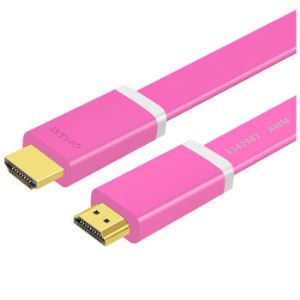 CE-LINK 2197 HDMI线 扁平HDMI1.4版数字高清线 2米 扁线 支持3D 4k*2k 电脑连接电视显示器 红色