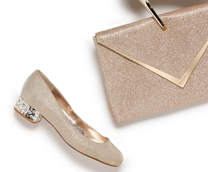 Dune London Bijoux 闪亮水钻扣复古方跟鞋