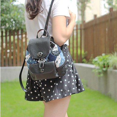 COACH 蔻驰 Canyon Quilt Denim Mini Rucksack 女士真皮双肩包