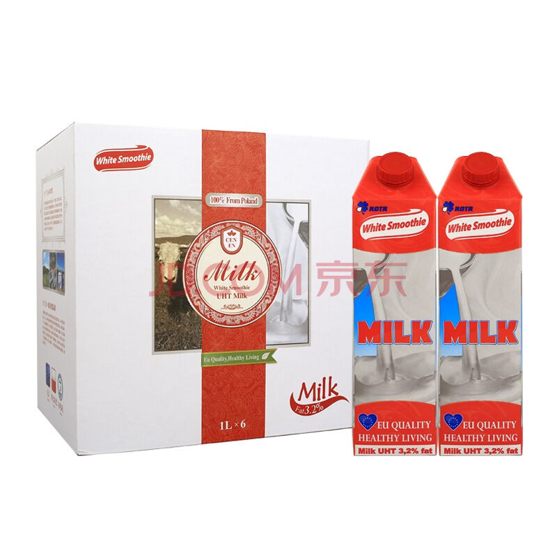 限华南：White Smoothie 优雅牧场 超高温灭菌全脂牛奶 1L*6盒   37元（99元，买一赠一叠加满减）