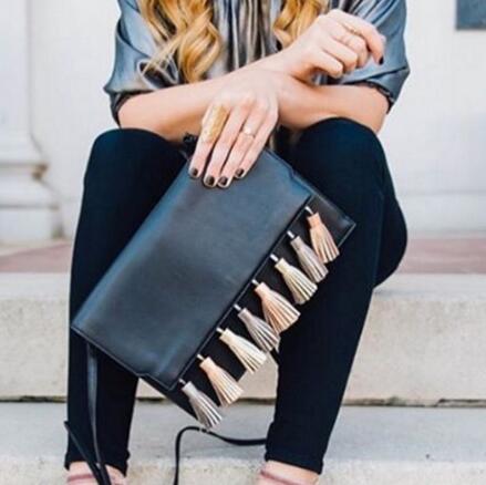 Rebecca Minkoff 瑞贝卡明可弗 真皮流苏单肩包