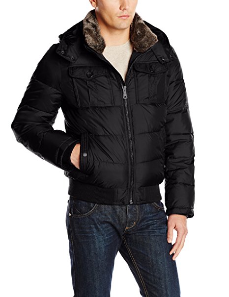 Tommy Hilfiger Nylon Hooded男士连帽棉服