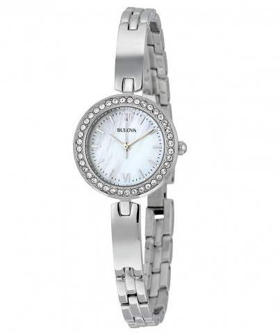 Bulova 宝路华 98X107 水晶+珍珠母贝女士时尚手表
