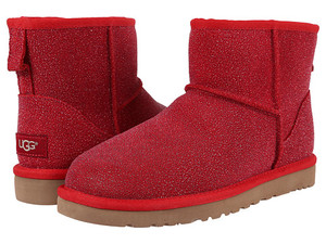 史低！过年穿美美哒！UGG 女式迷你带微闪Serein雪地靴（红色）