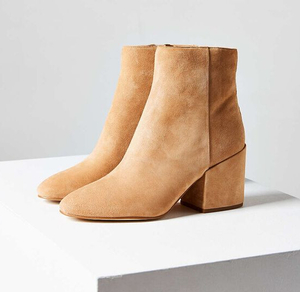 Sam Edelman Taye 女士卡其色麂皮复古粗跟踝靴