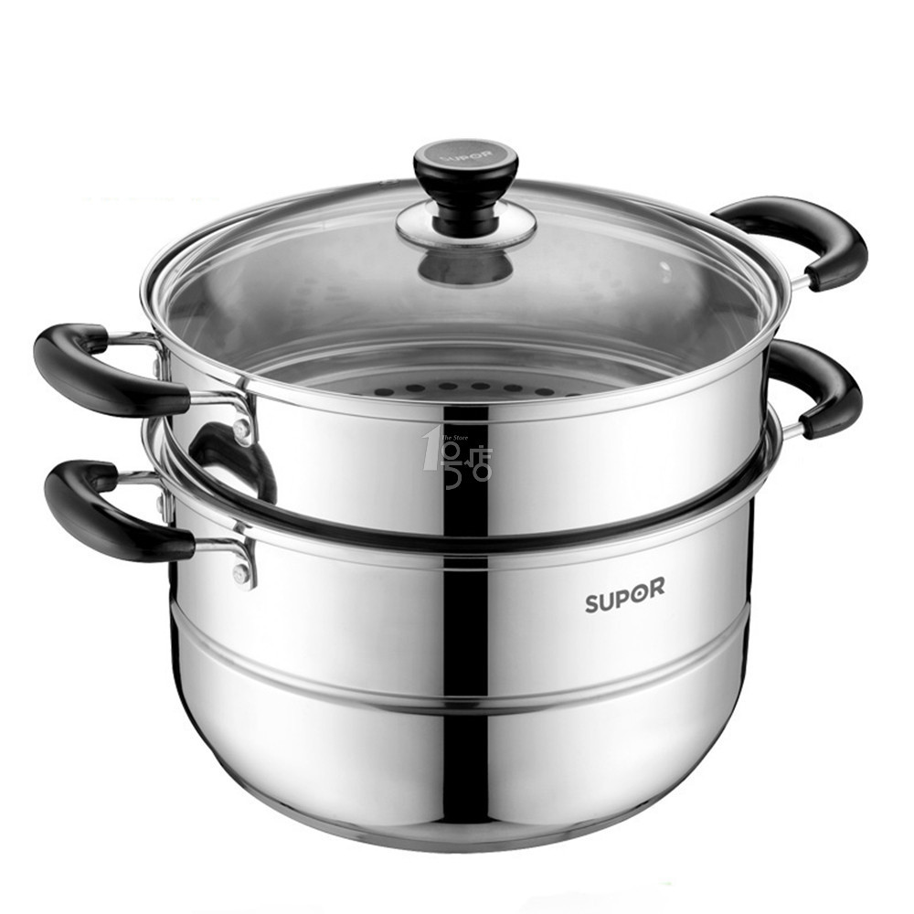 ￥65.00 Supor 苏泊尔SZ26B5 不锈钢双层复底蒸锅 26cm
