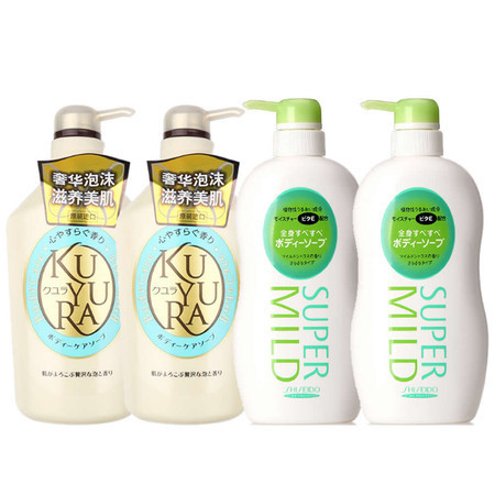 KUYURA 可悠然 美肌沐浴露 恬静清香 550ml*2瓶+惠润 淡雅柑橘香650ml*2瓶 112元包邮