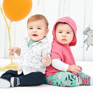 低至2.5折+额外7折 Carter's可爱女宝鞋服特卖
