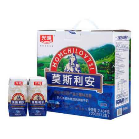 光明 莫斯利安酸牛奶 200g*12瓶 原味 巴氏杀菌 ￥53
