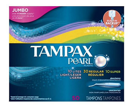 TAMPAX 丹碧丝 Pearl Plastic 珍珠塑管 卫生棉条 50条装