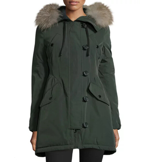 Moncler Aredhel 女士军绿色帕克羽绒服外套