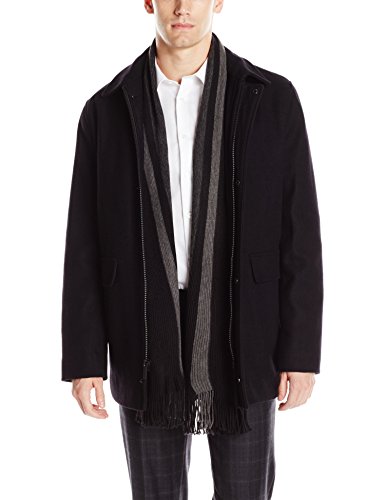 M码好价！Calvin Klein 带围巾羊毛大衣