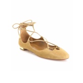 Aquazzura 经典款麂皮绑带芭蕾鞋 栗色 $217.5（约1575元）