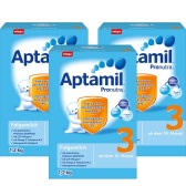 新到货，保质期到2018年6月！Aptamil 爱他美 婴幼儿奶粉 3段（10月以上） 1.2kg*3盒 68.21欧（约512元）