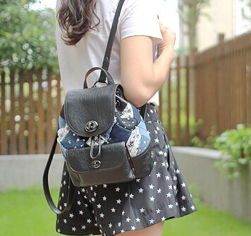 COACH 蔻驰 Canyon Quilt Denim Mini Rucksack 女士真皮双肩包