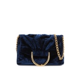 Stella McCartney 新款 深蓝色天鹅绒 链条包 $797（约5663元）