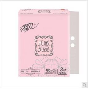 凑单好物# 清风 质感纯品2层*180抽*3包