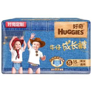HUGGIES 好奇 XL码 牛仔成长裤 15片