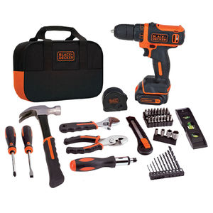 Black and Decker 12V无绳电钻和56件工具套装